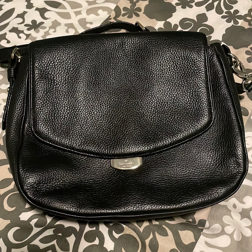 Kate Spade Black Mulberry Street Alecia Pebble Leather Shoulder Handbag
